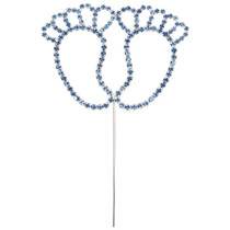 Blue Diamante Baby Feet Cake Pick