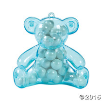 Plastic Blue Teddy Bear Containers