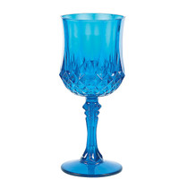 12 x Blue Patterned Wine Glasses
