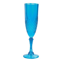 12 x Blue Patterned Champagne Flutes