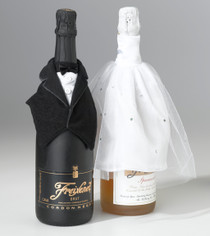 Bride And Groom Bottle Cover Set