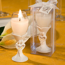 Stylish Bride And Groom Design Champagne Flute Candle Holder Favours