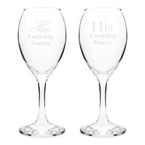 Personalised His & Her Wine Glass Set