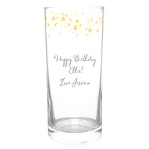 Personalised Gold Stars Hi Ball Glass