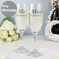 Personalised Classic Pair of Flutes with Gift Box