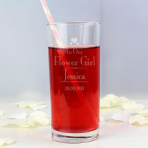 Personalised Decorative Wedding Flower Girl Hi Ball Glass
