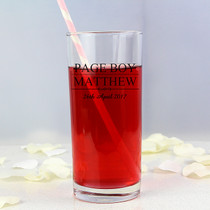 Personalised Mr & Mrs Page Boy Hi Ball Glass