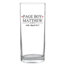 Personalised Mr & Mrs Page Boy Hi Ball Glass