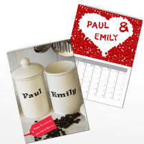 Personalised Couples A4 Wall Calendar