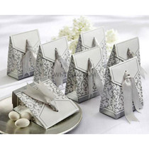 Silver - Candy Favour Boxes with Ribbon