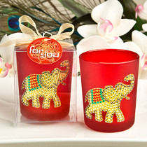 Ruby Red Good Luck Elephant Votive Candle Holder