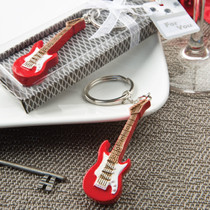 Classic Red Electric Guitar Design Key Chain
