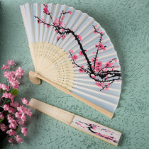 Delicate Cherry Blossom Design Silk Folding Fan Favours