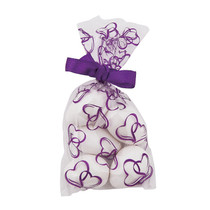25 x Mini Purple Hearts Cellophane Bags