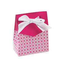12 x Hot Pink Tent Favour Boxes With Ribbon