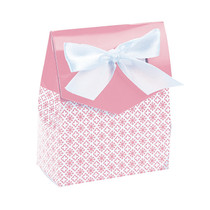 12 x Light Pink Tent Favour Boxes With Ribbon