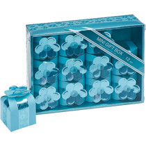 12 Mini Blue Square Boxes With Flower