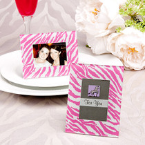 Pink Zebra Pattern Place Card Holder, Picture Frame Favours