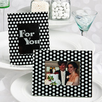 Black And White Polka Dot Photo Frame Place Card Holders