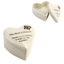 Amore Porcelain Heart Trinket Box Our Maid of Honour