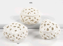 Set of 3 White Porcelain Trinket Boxes