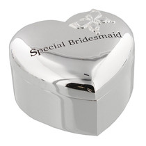 Amore Silver Plated Heart Trinket Box 'special Bridesmaid'
