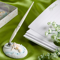 Finishing Touches Collection Beach Themed Wedding Pen And Holder Set