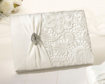 Vintage Lace Guest Book Cream