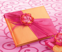 Hot Pink Orange Guest Book