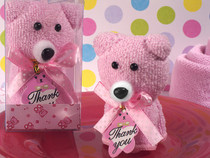 Cute And Cuddly Pink Teddy Bear Towel Favour