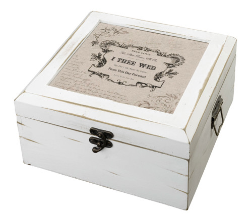Antique White Card Box True Love
