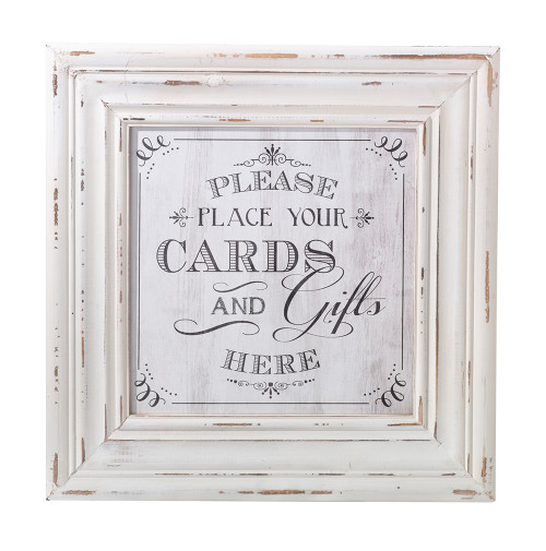 Cards Framed Square Sign White