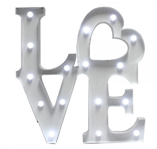 Love LED Light White