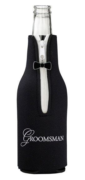 Groomsman Bottle Cozy Black