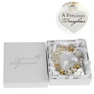 Juliana Gold Silver Charm Bracelet With Heart Daughter