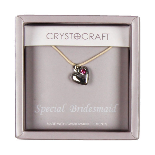 Crystocraft Necklace With Heart Charm Our Special Bridesmaid