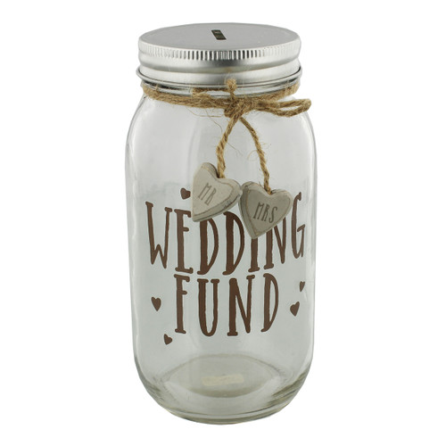 Love Story Mason Jar Money Bank Wedding Fund