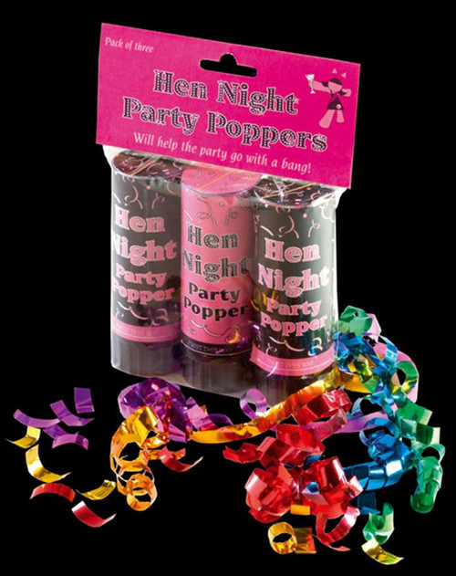 Pack of 3 Hen Party Poppers