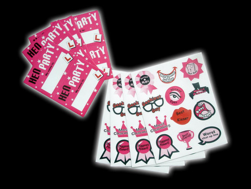 Hen Night Sticker And Name Tag Pack