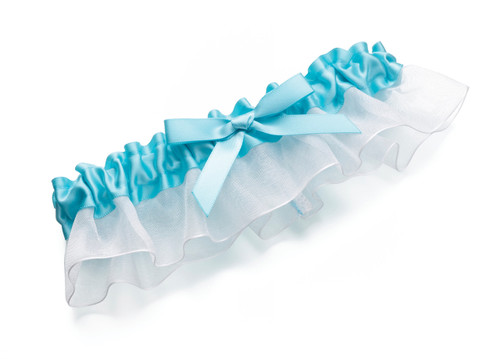 Aqua Satin Garter