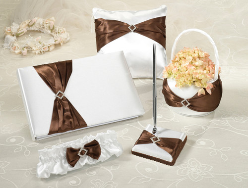 Brown Satin Wedding Set