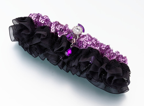 Sequin And Satin Garter Purple
