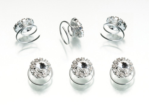 Set of 6 Rhinestone Hair Twists