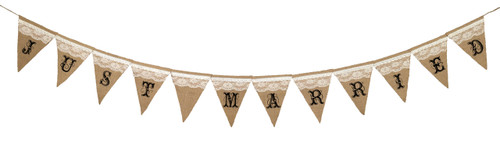 Just Married Burlap Banner