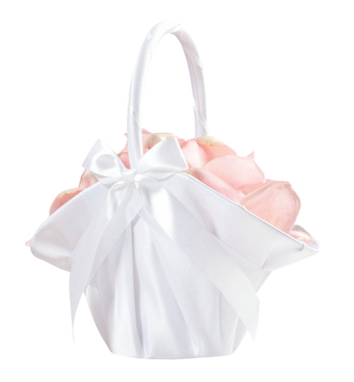 Large Satin Basket White