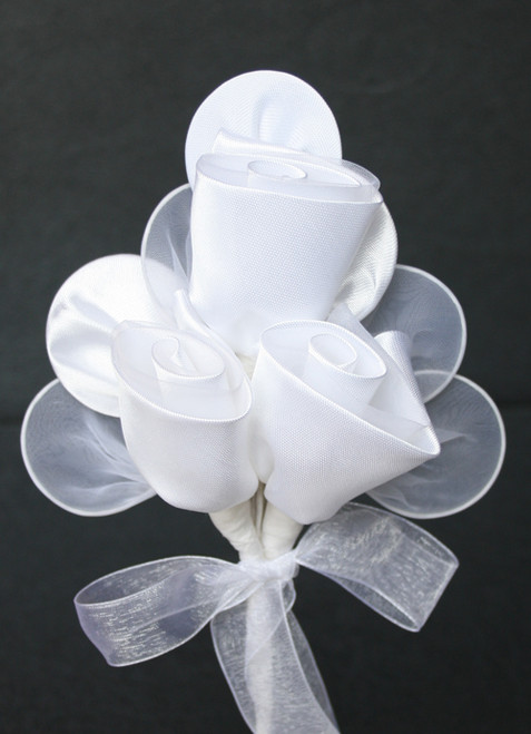 Three Rose Raquet In White - Set of 12
