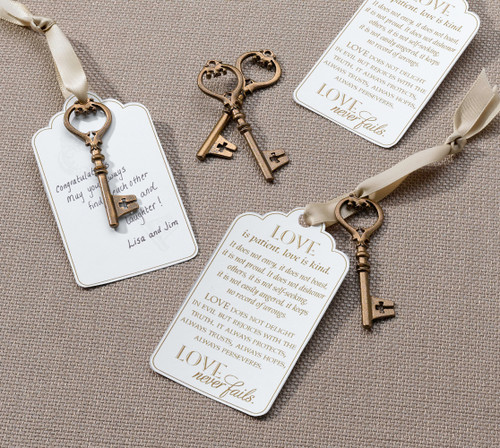 Christian Bronze Key Tags For Guest Signing