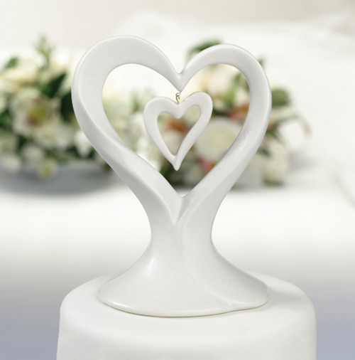 Porcelain Double Heart Cake top