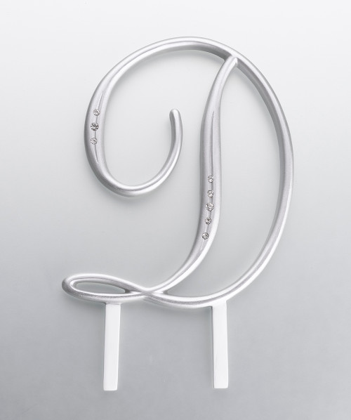 Silver Rhinestone Monogram Letter D