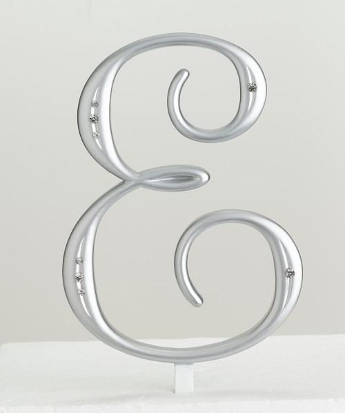 Silver Rhinestone Monogram Letter E
